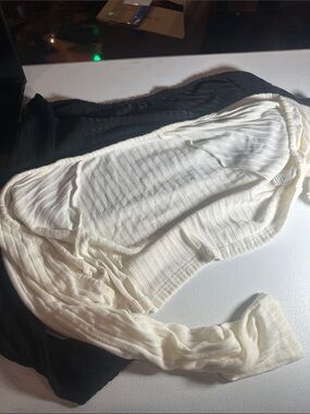 Classic Ribbed Long Sleeve Top - White